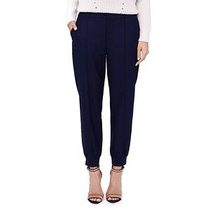 Club Monaco Briton Wool Trouser Jogger Cropped Pant Navy Blue 00